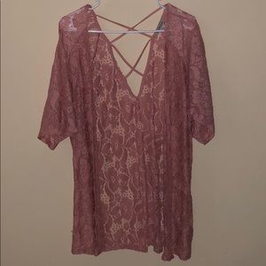 Pink lace cardigan